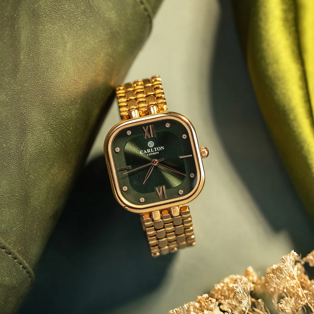 Women Rose Gold/Green Analog Watch - Image 2